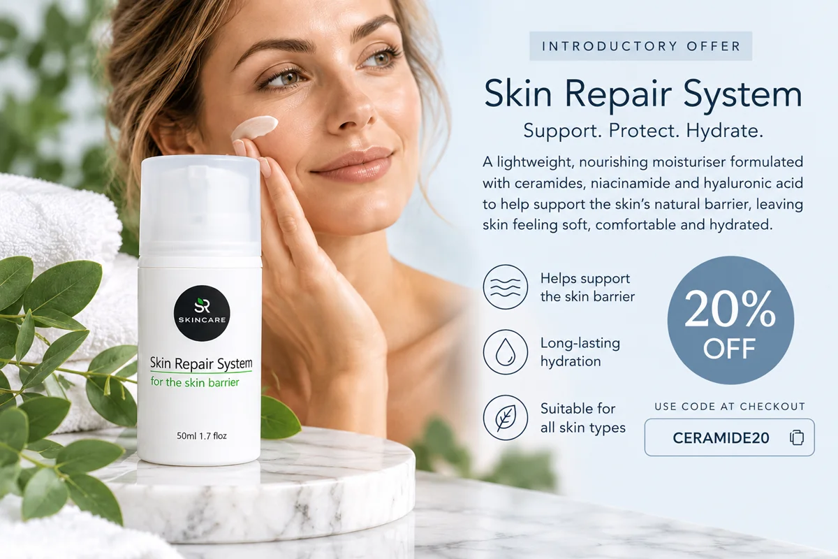 Skin Repair System introductory offer - 20% off with code CERAMIDE20